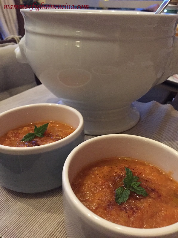 Crema fredda di finocchi, pomodori e paprika